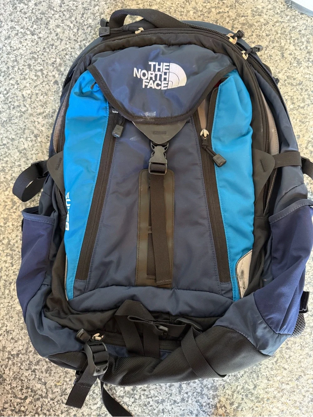 The North Face Surge Backpack- Blue and Navy Hiking Backpack